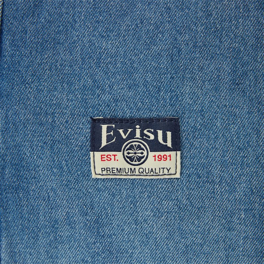 EVISU Shirts BRUSH DAICOCK PRINTED DENIM LS SHIRT 2ESHTM4DL1015 MID TONE INDIGO